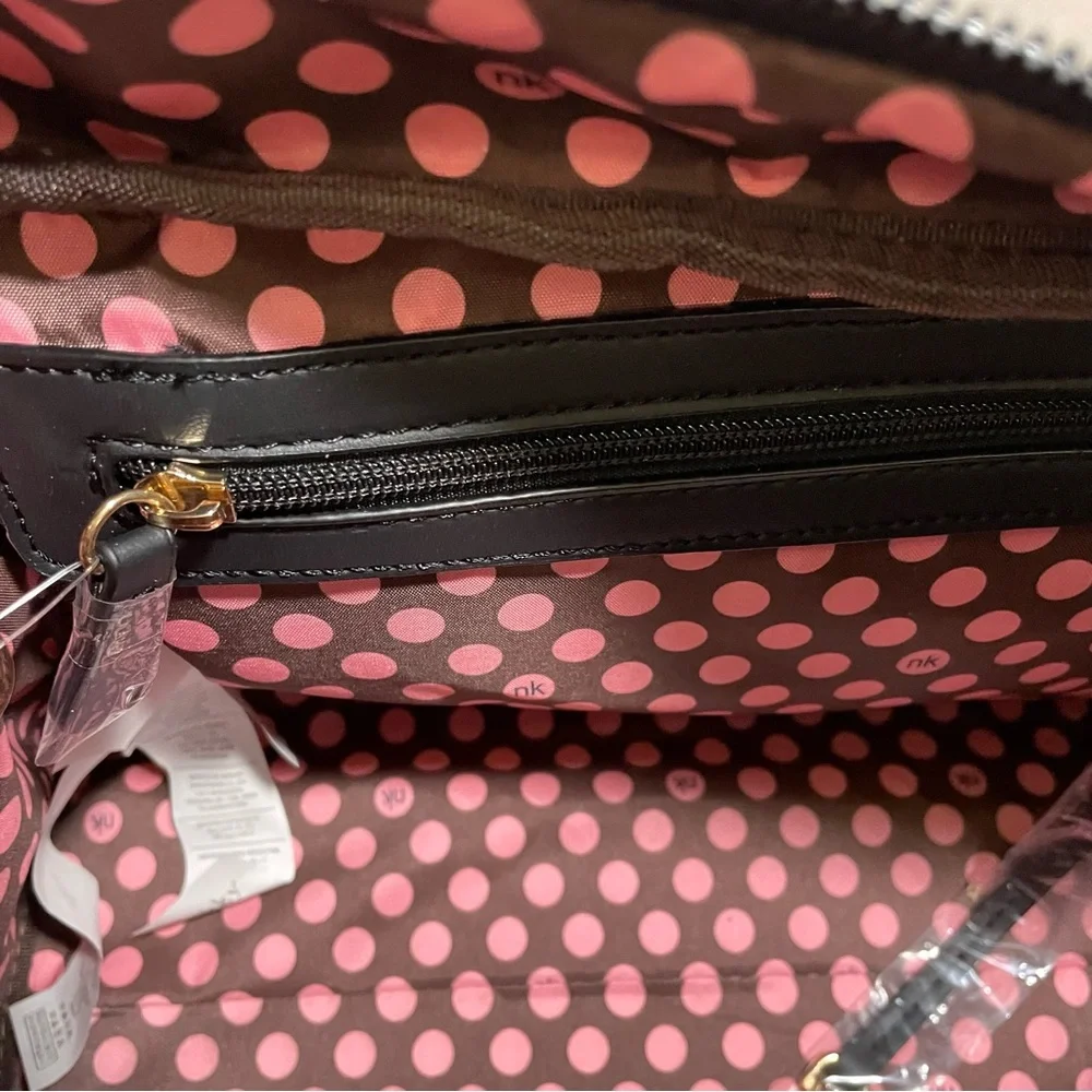 Nikky by Nicole Lee  Love Polka Dot Bowler/Crossbody Bag, NWT